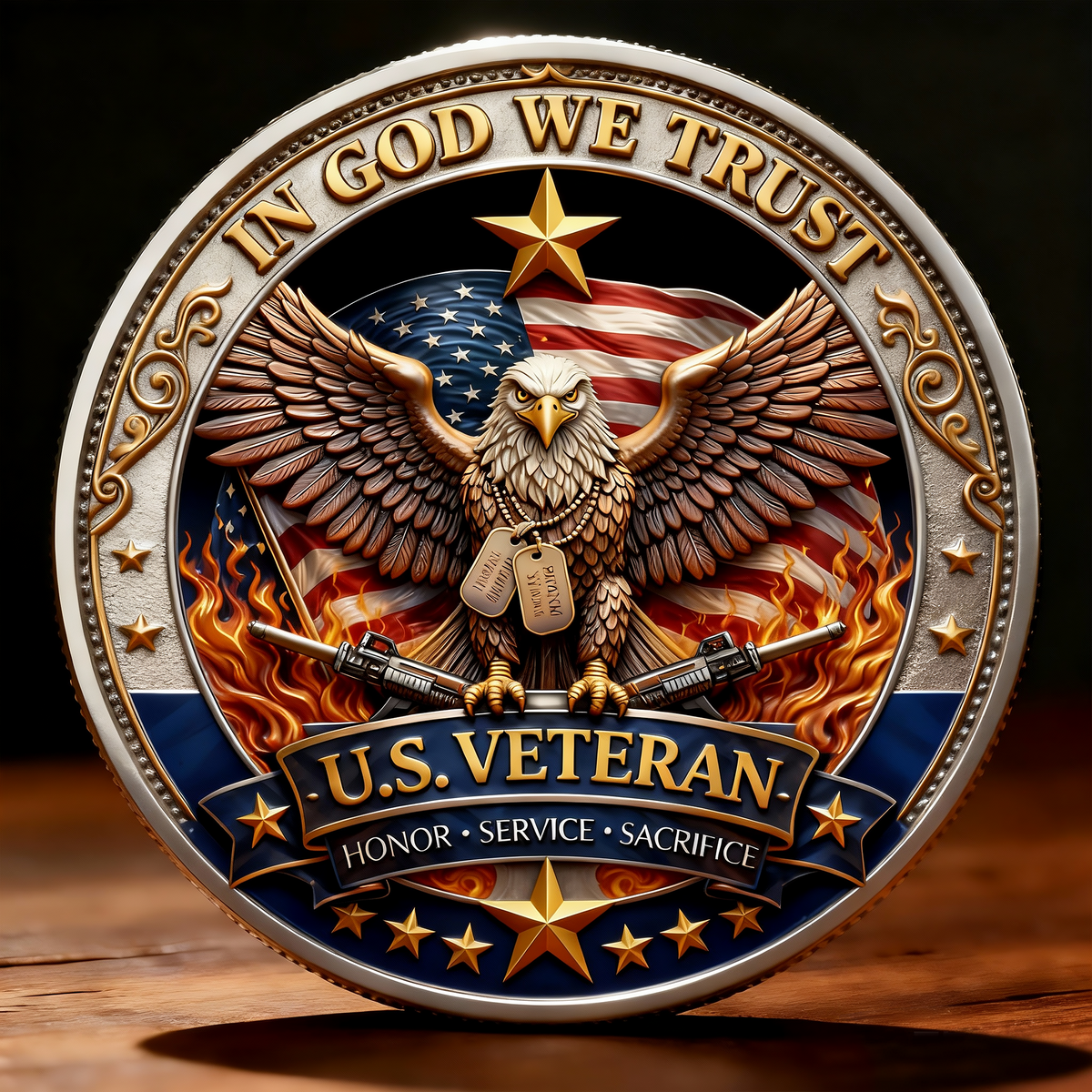 Freedom Goodwill Coin U.S. Veteran β In God We Trust | 250 Years of Freedom Commemorative ...